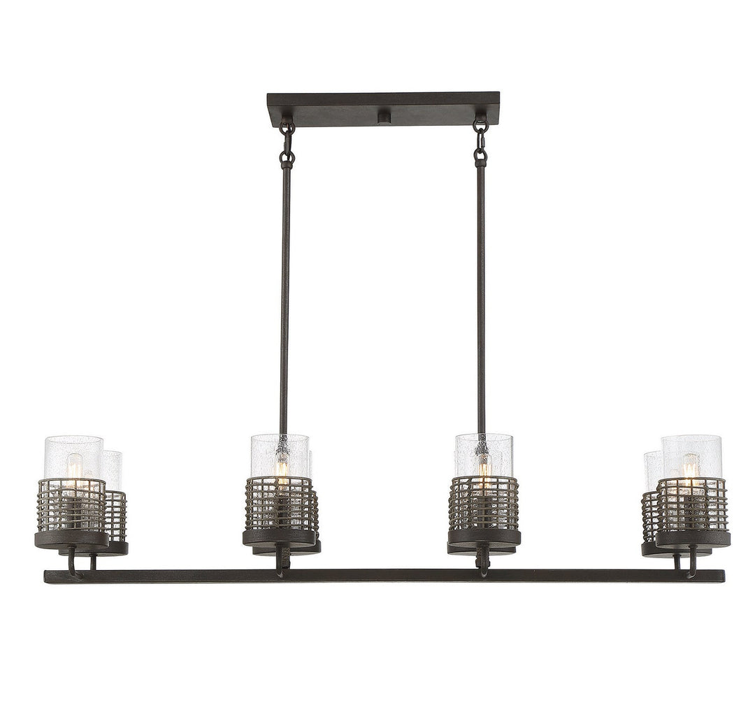Savoy House Granada 1-7779-8-181 Pendant Light - Gunsmoke with Gray Rattan