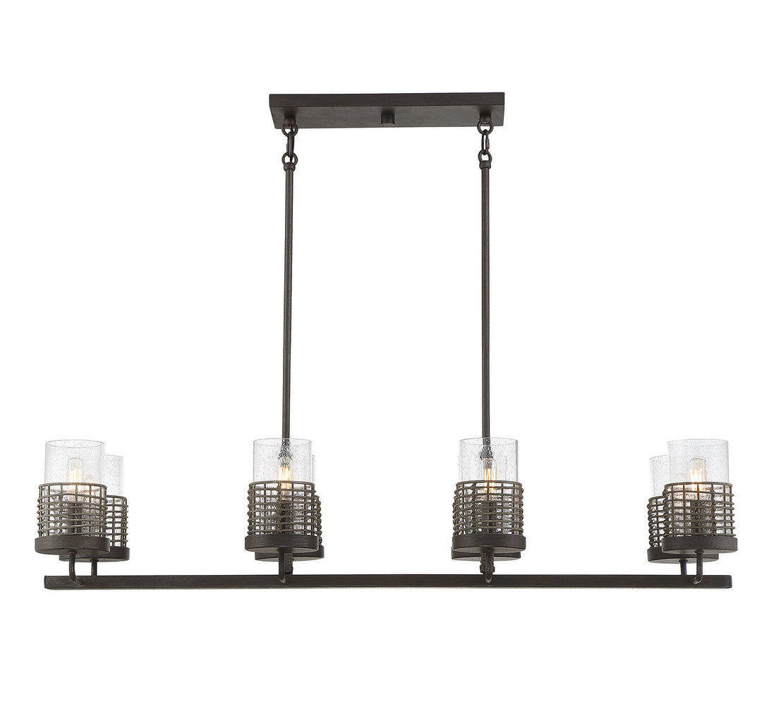 Savoy House Granada 1-7779-8-181 Pendant Light - Gunsmoke with Gray Rattan