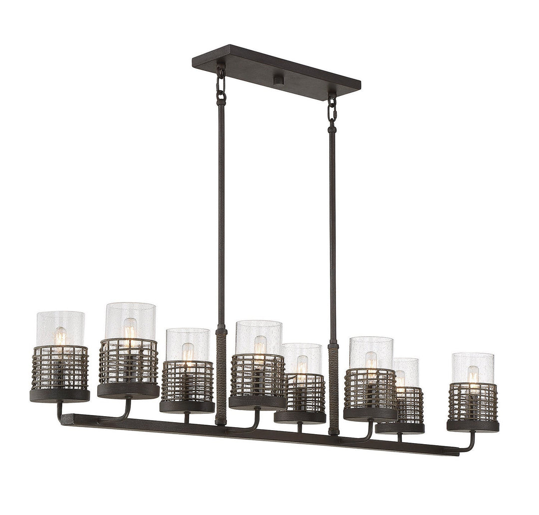 Savoy House Granada 1-7779-8-181 Pendant Light - Gunsmoke with Gray Rattan