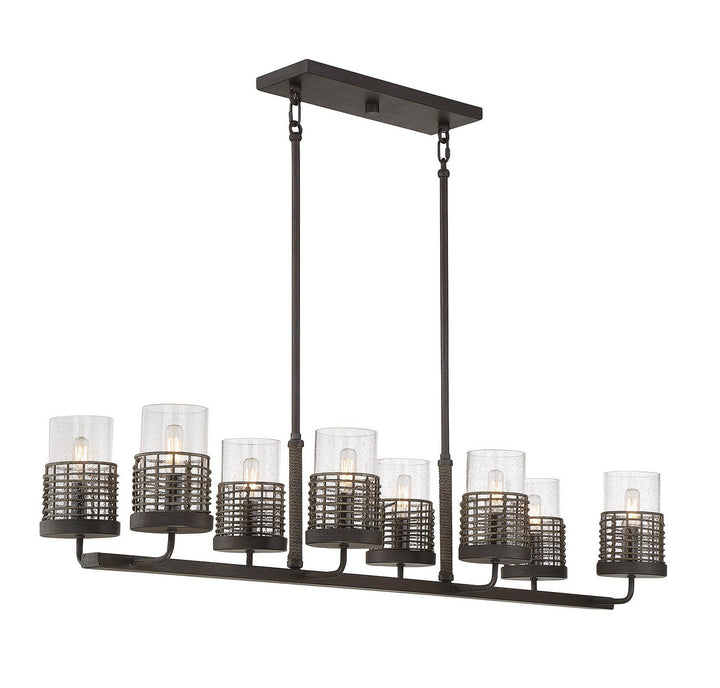 Savoy House Granada 1-7779-8-181 Pendant Light - Gunsmoke with Gray Rattan