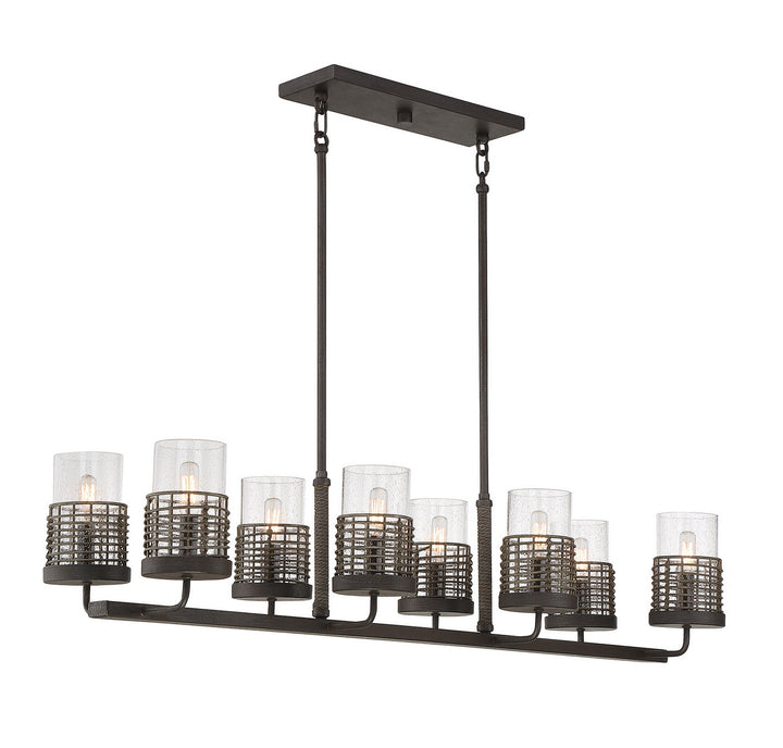 Savoy House Granada 1-7779-8-181 Pendant Light - Gunsmoke with Gray Rattan