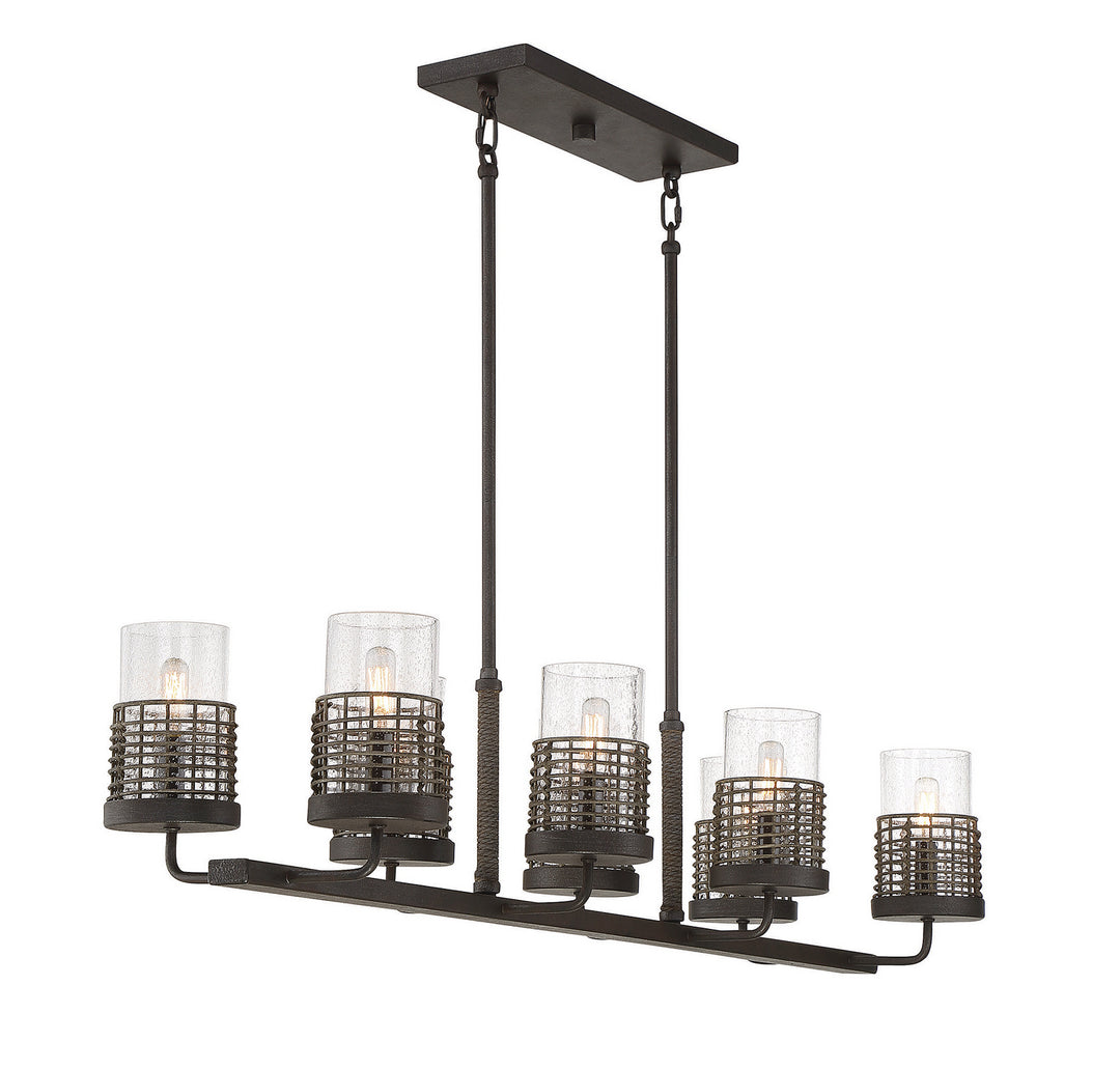 Savoy House Granada 1-7779-8-181 Pendant Light - Gunsmoke with Gray Rattan