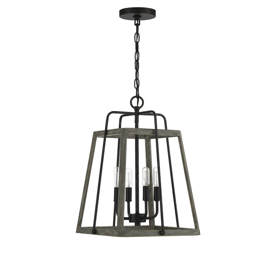 Savoy House Hasting 7-8893-4-101 Pendant Light - Noblewood with Iron