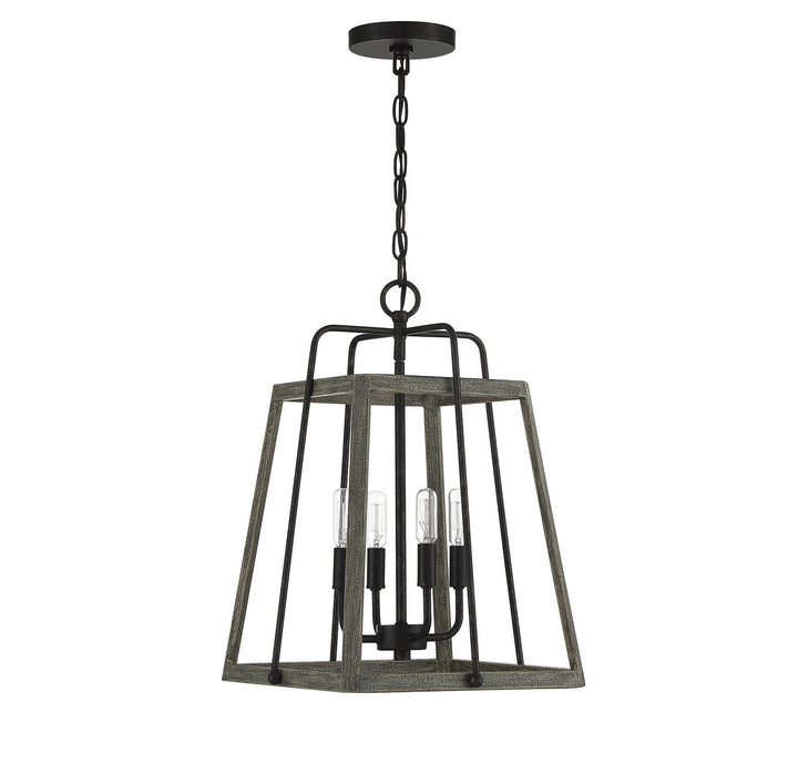 Savoy House Hasting 7-8893-4-101 Pendant Light - Noblewood with Iron