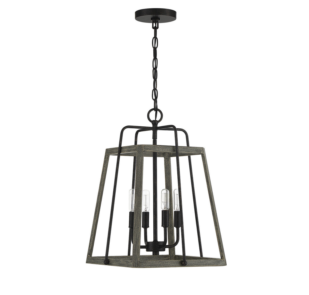 Savoy House Hasting 7-8893-4-101 Pendant Light - Noblewood with Iron