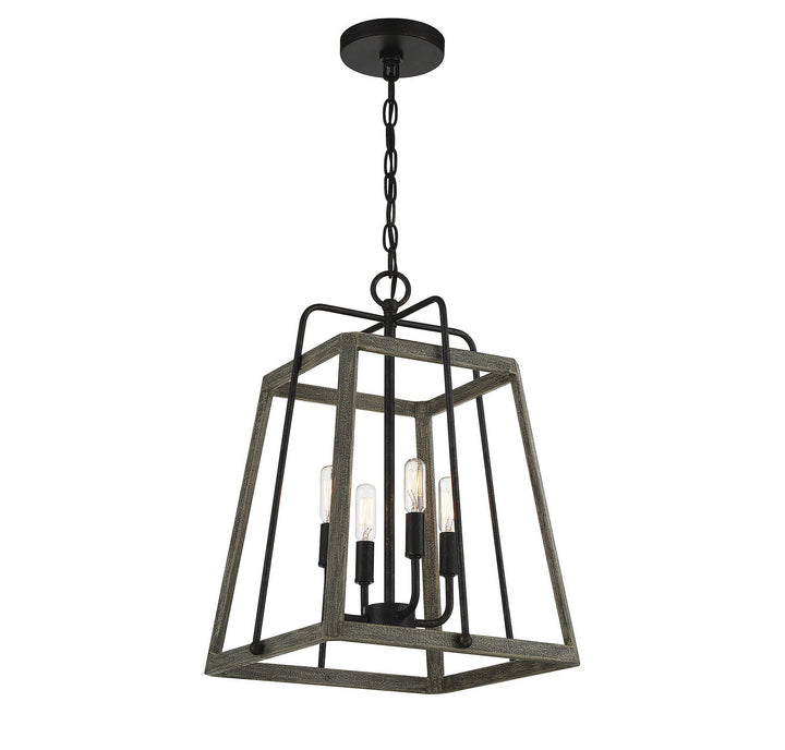 Savoy House Hasting 7-8893-4-101 Pendant Light - Noblewood with Iron