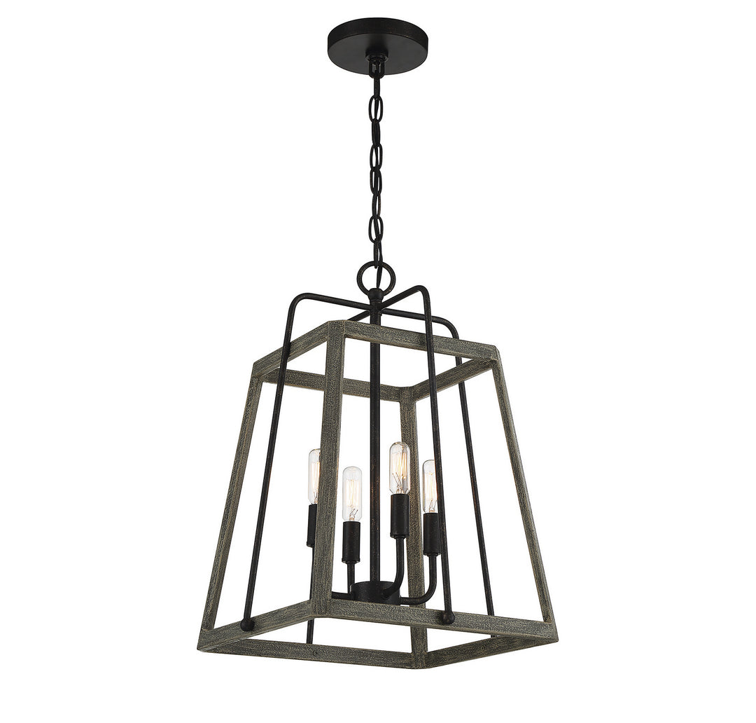 Savoy House Hasting 7-8893-4-101 Pendant Light - Noblewood with Iron