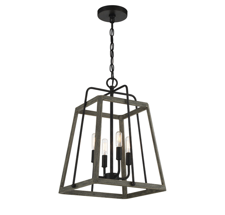 Savoy House Hasting 7-8893-4-101 Pendant Light - Noblewood with Iron
