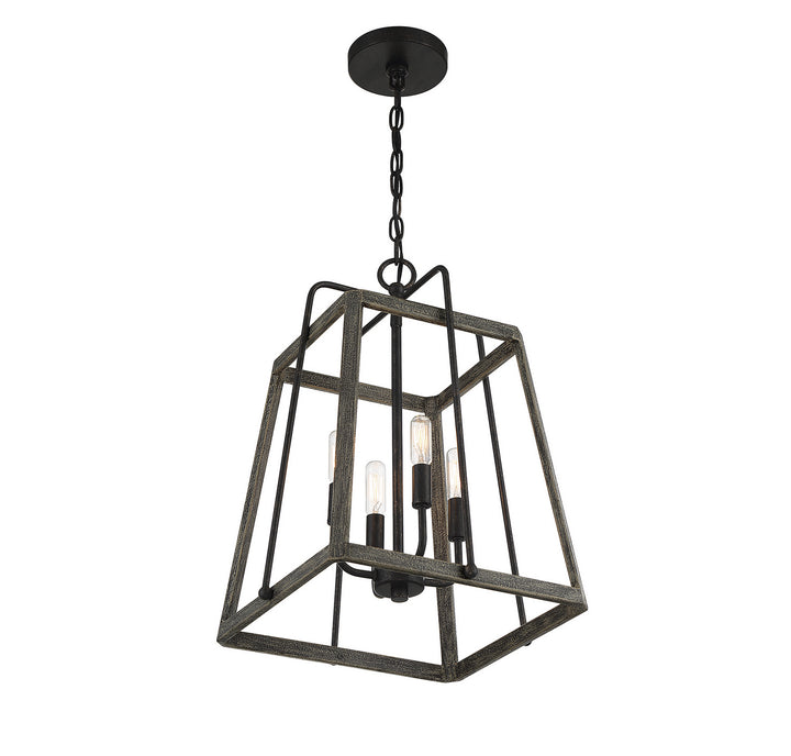 Savoy House Hasting 7-8893-4-101 Pendant Light - Noblewood with Iron