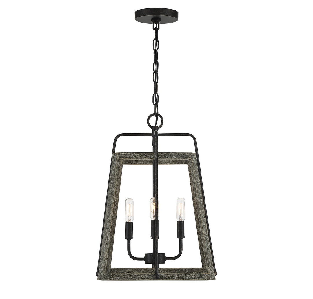 Savoy House Hasting 7-8893-4-101 Pendant Light - Noblewood with Iron