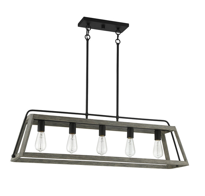 Savoy House Hasting 1-8892-5-101 Pendant Light - Noblewood with Iron