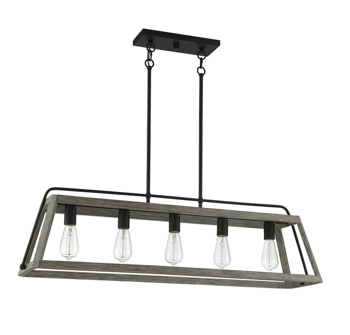 Savoy House Hasting 1-8892-5-101 Pendant Light - Noblewood with Iron