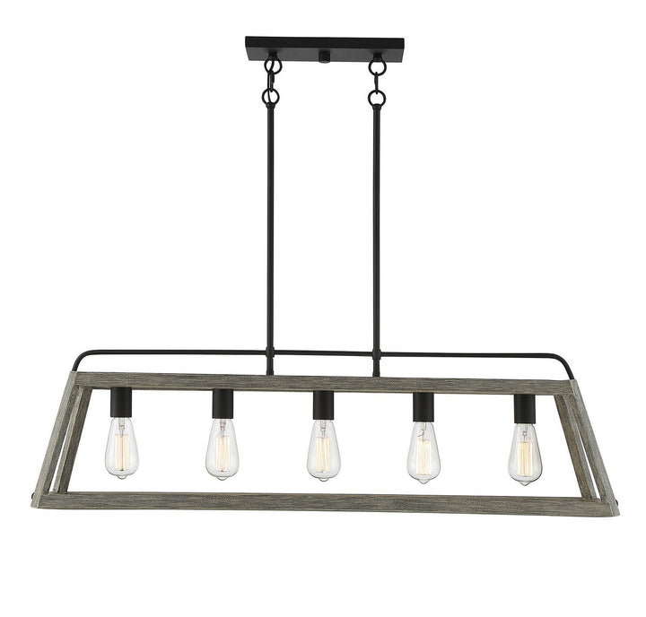 Savoy House Hasting 1-8892-5-101 Pendant Light - Noblewood with Iron