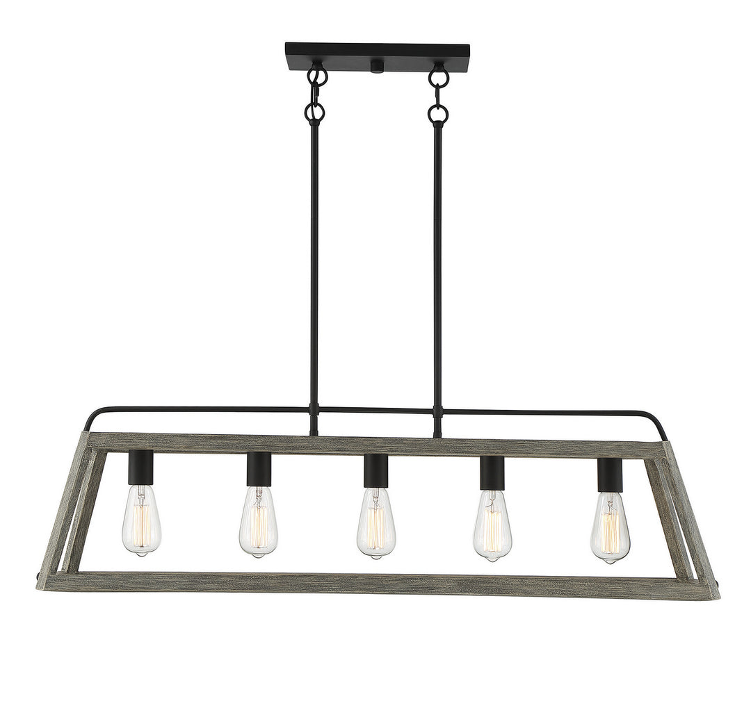 Savoy House Hasting 1-8892-5-101 Pendant Light - Noblewood with Iron