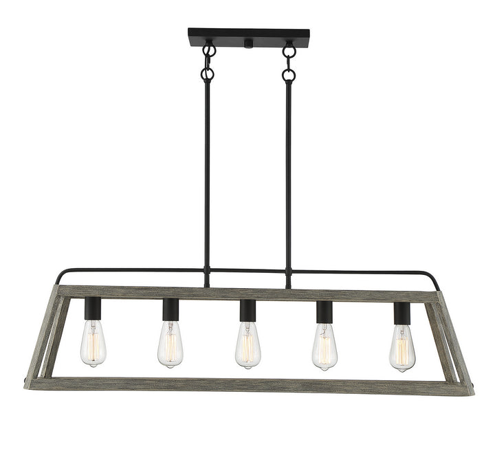 Savoy House Hasting 1-8892-5-101 Pendant Light - Noblewood with Iron