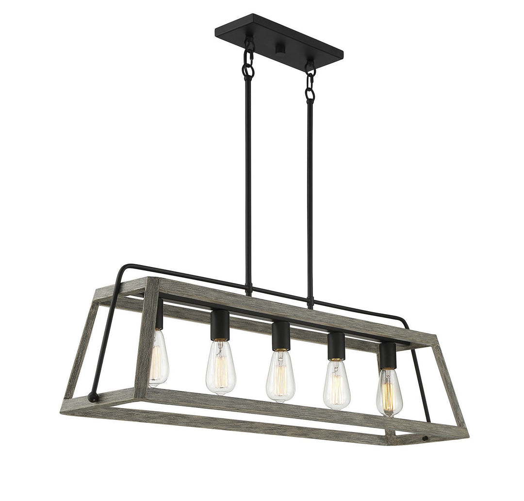 Savoy House Hasting 1-8892-5-101 Pendant Light - Noblewood with Iron