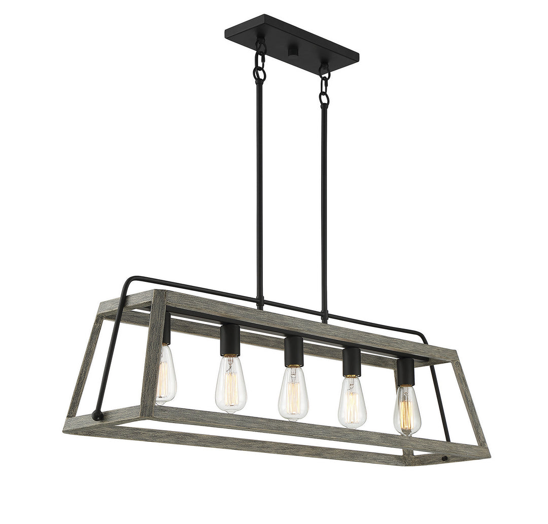 Savoy House Hasting 1-8892-5-101 Pendant Light - Noblewood with Iron
