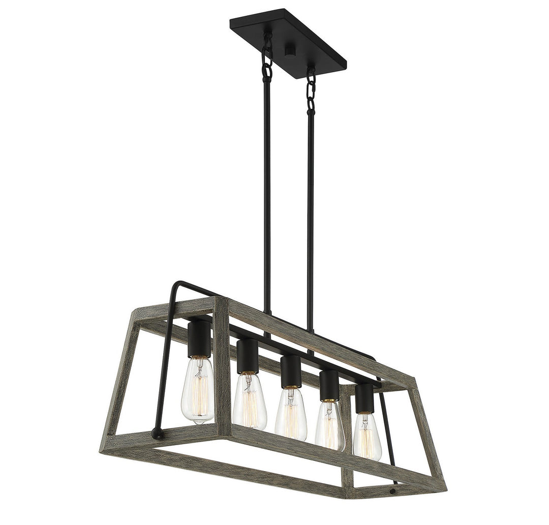 Savoy House Hasting 1-8892-5-101 Pendant Light - Noblewood with Iron