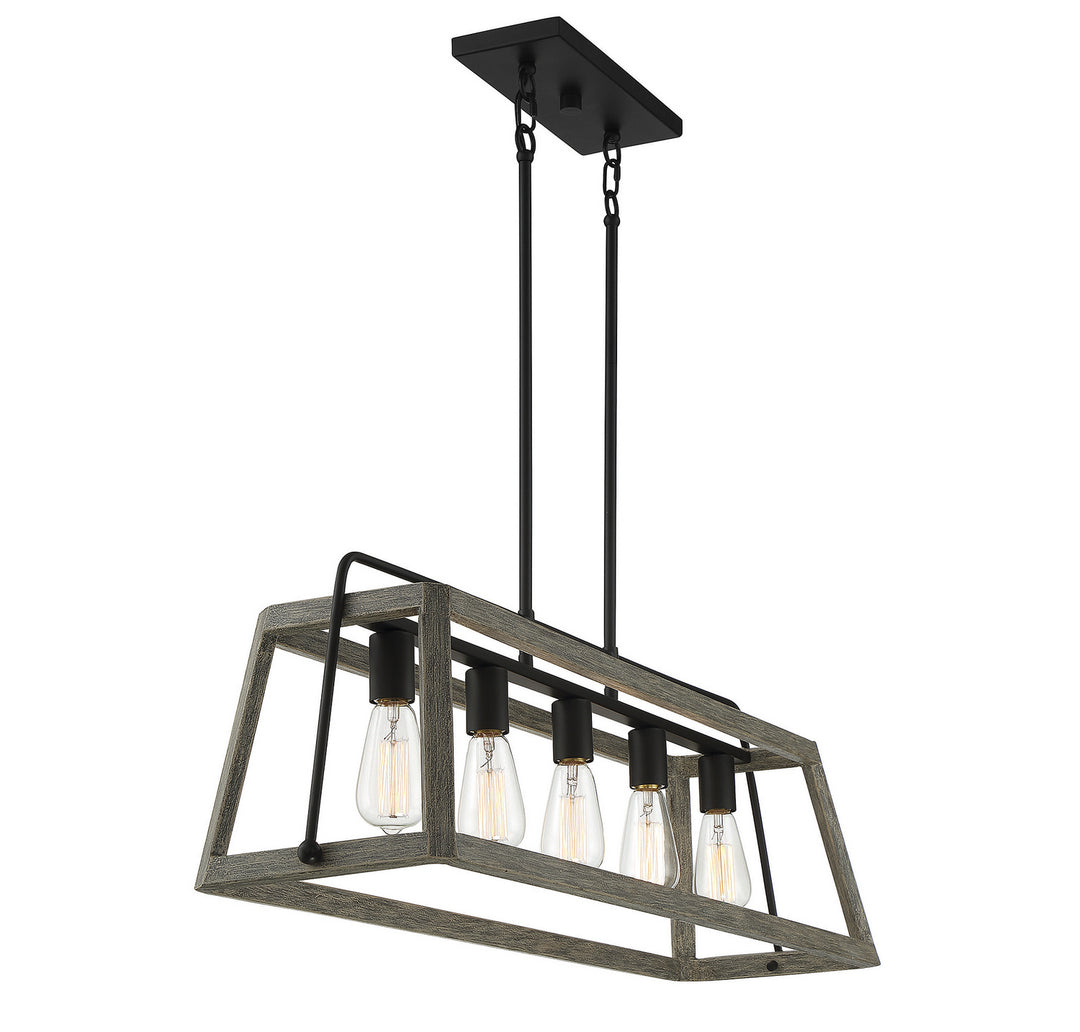 Savoy House Hasting 1-8892-5-101 Pendant Light - Noblewood with Iron