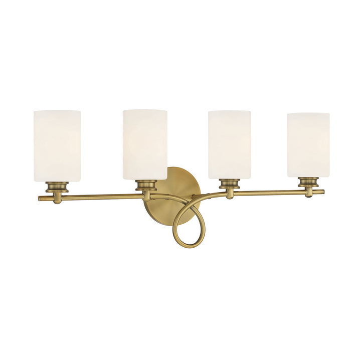 Savoy House Woodbury 8-530-4-322 Bath Vanity Light 28 in. wide - Warm Brass