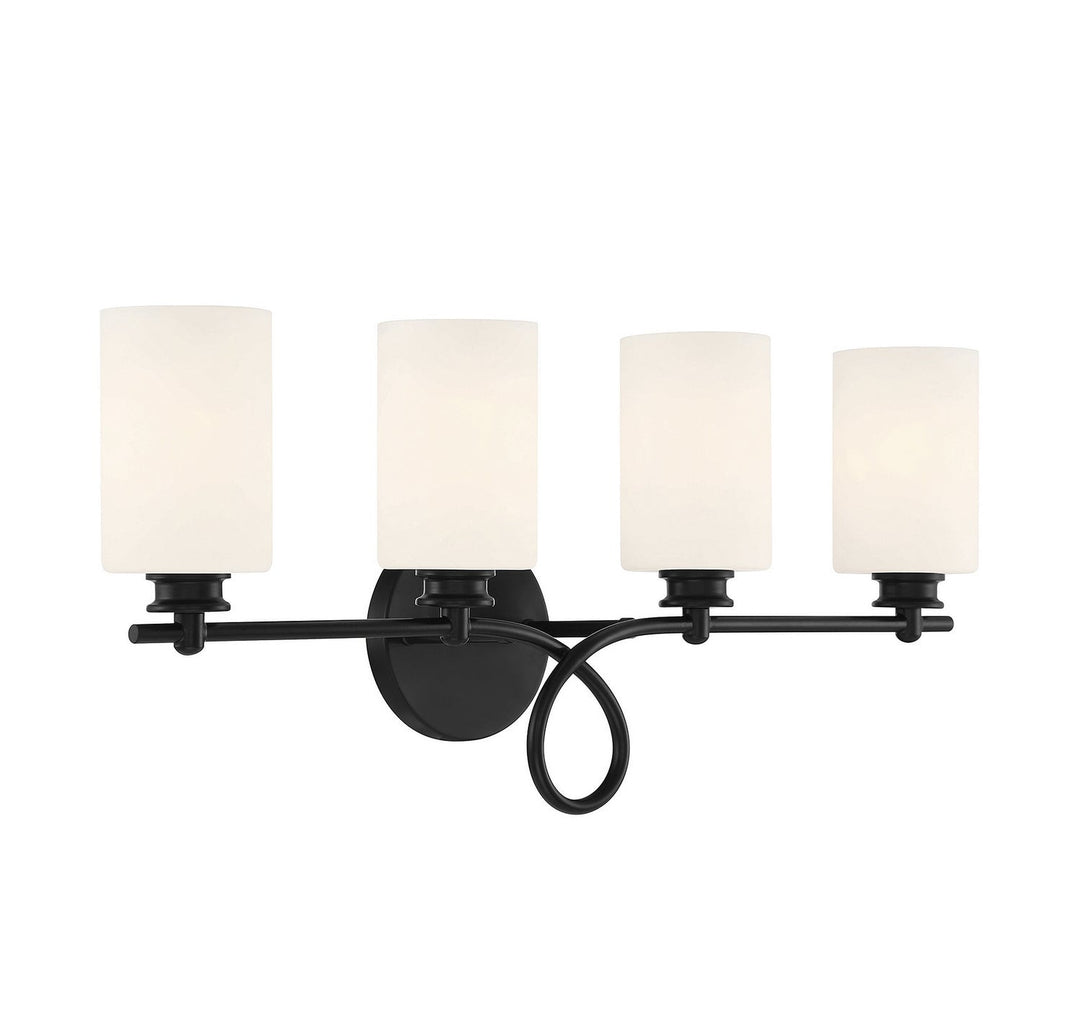 Savoy House Woodbury 8-530-4-BK Bath Vanity Light 28 in. wide - Black