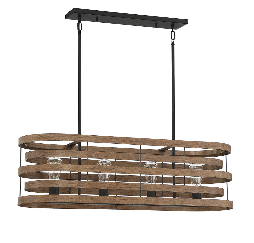 Savoy House Blaine 1-2965-4-36 Pendant Light - Natural Walnut with Black Accents