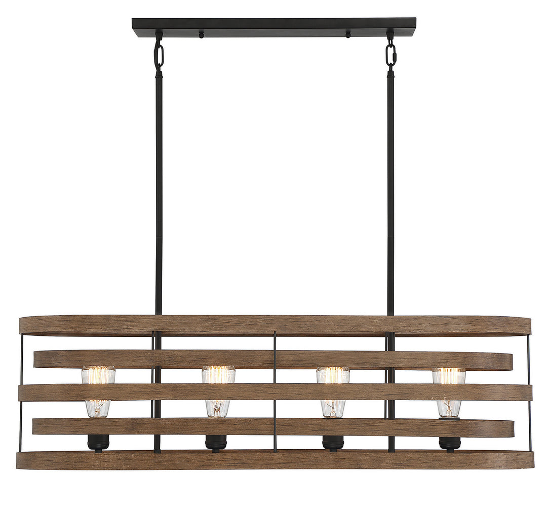 Savoy House Blaine 1-2965-4-36 Pendant Light - Natural Walnut with Black Accents
