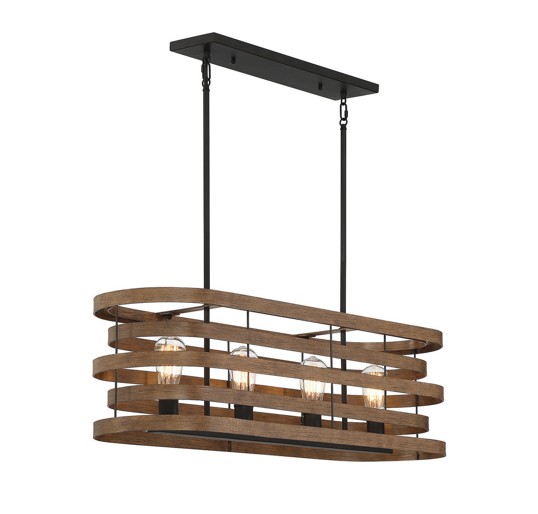 Savoy House Blaine 1-2965-4-36 Pendant Light - Natural Walnut with Black Accents