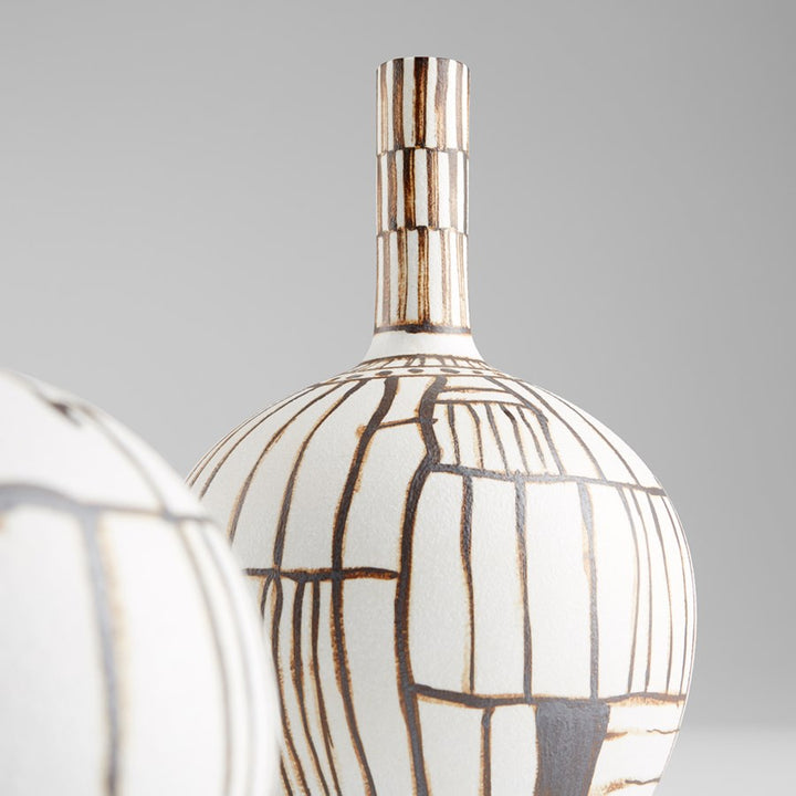 Cyan 10799 Vases & Planters - Ebony And White