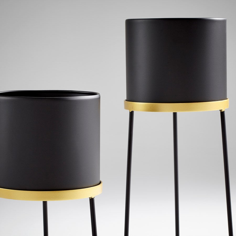 Cyan 11038 Vases & Planters - Gold And Black