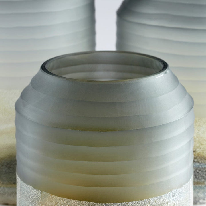 Cyan 11104 Vases & Planters - Grey And Guilded Silver