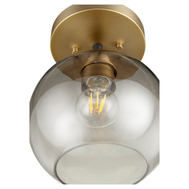 Quorum Clarion 372-1-6980 Ceiling Light - Textured Black W/ Aged Brass