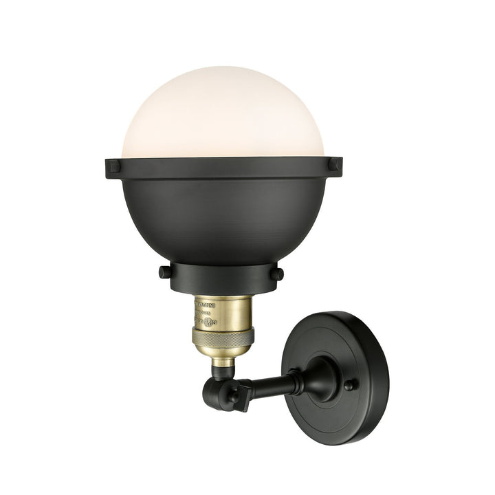 Innovations Franklin Restoration 203-BAB-HFS-61-BK-LED Wall Sconce Light - Black Antique Brass