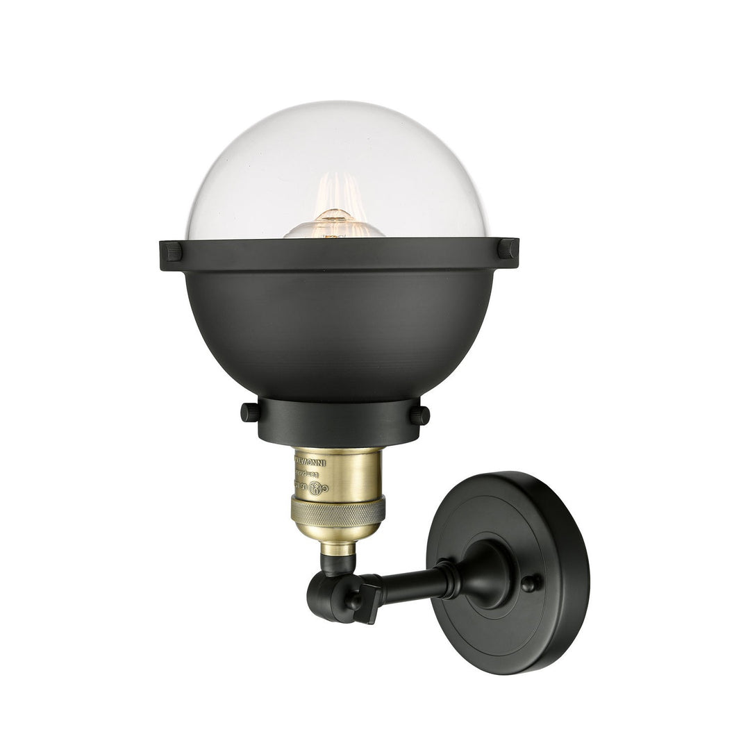 Innovations Franklin Restoration 203-BAB-HFS-62-BK-LED Wall Sconce Light - Black Antique Brass