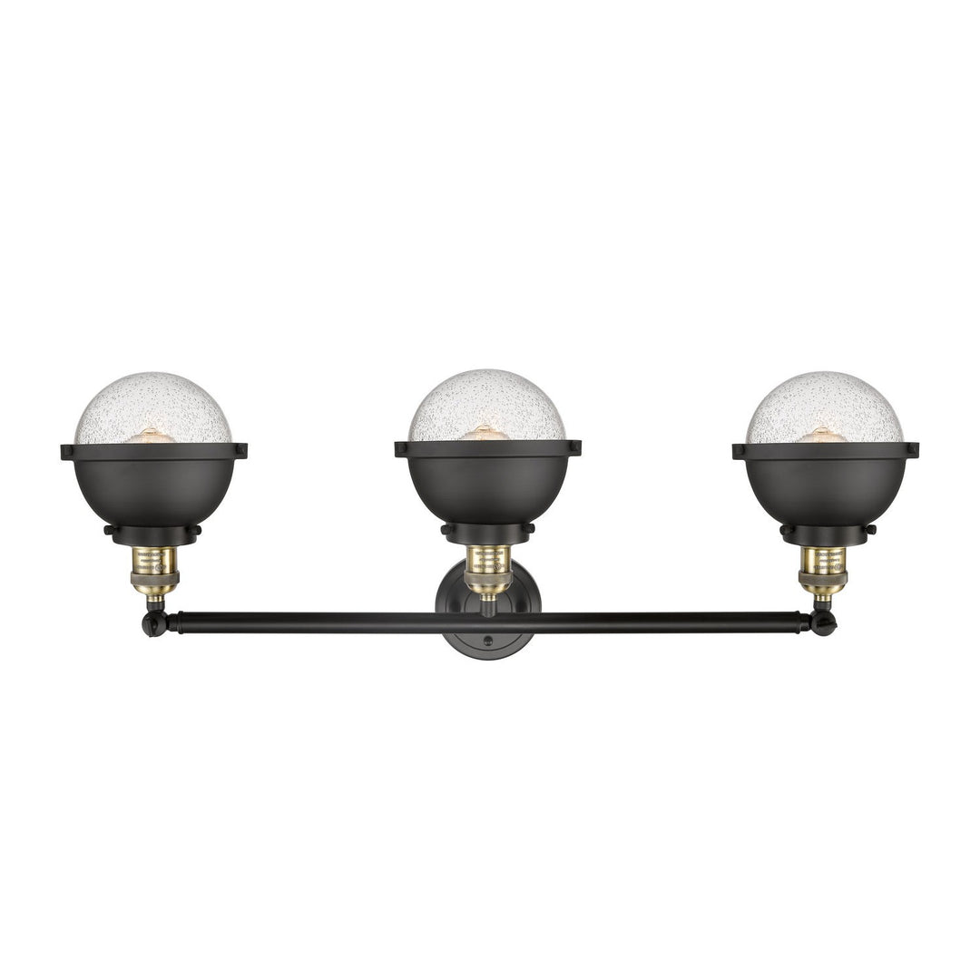 Innovations Franklin Restoration 205-BAB-HFS-64-BK-LED Bath Vanity Light 34 in. wide - Black Antique Brass