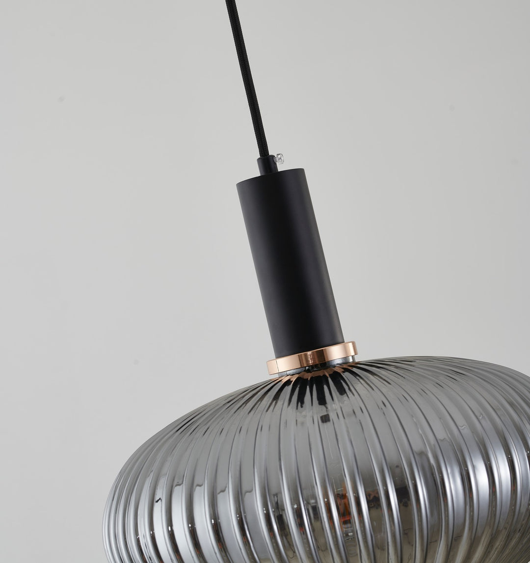 Bethel International GL322P11B Pendant Light - Black & Antique Gold