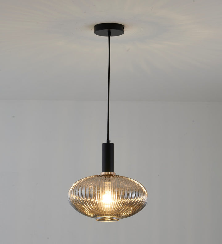 Bethel International GL322P11B Pendant Light - Black & Antique Gold