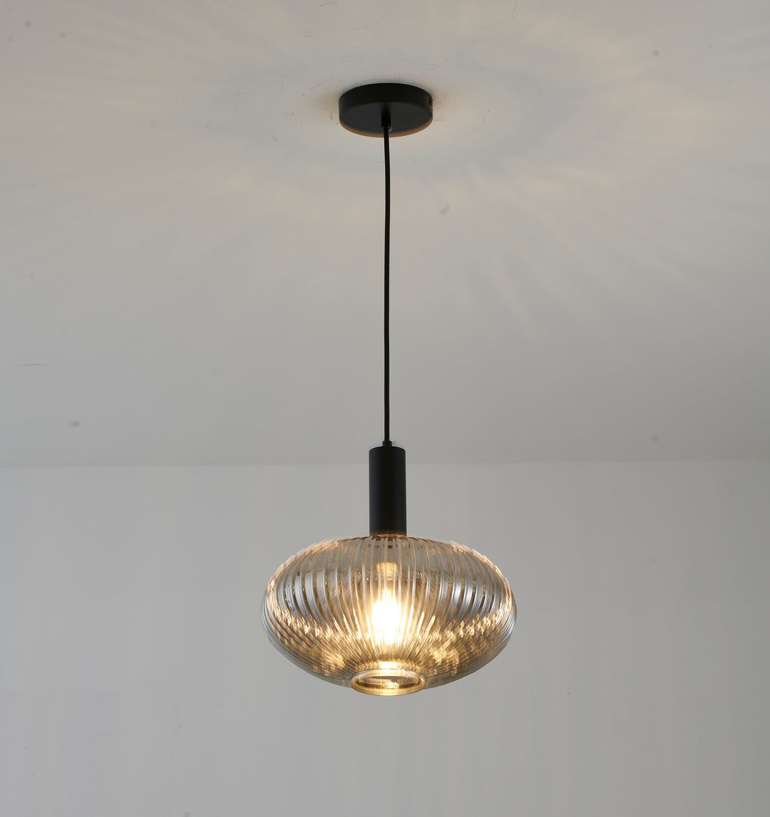Bethel International GL322P11B Pendant Light - Black & Antique Gold