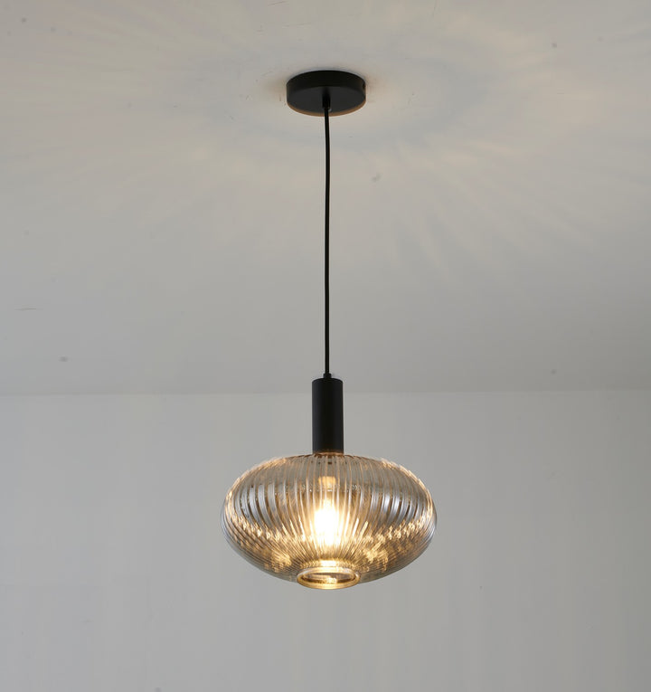 Bethel International GL322P11B Pendant Light - Black & Antique Gold