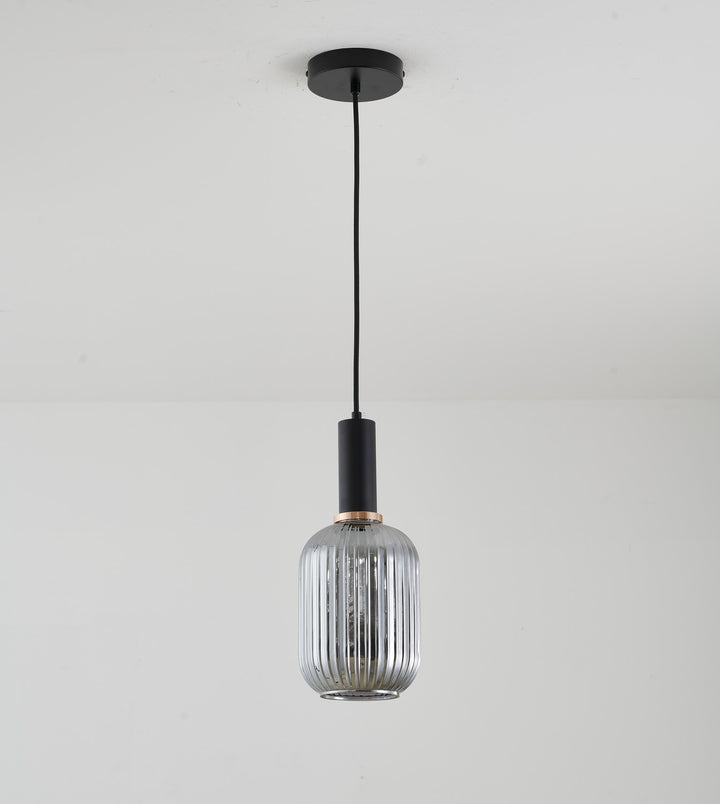 Bethel International GL323P5B Pendant Light - Black & Antique Gold