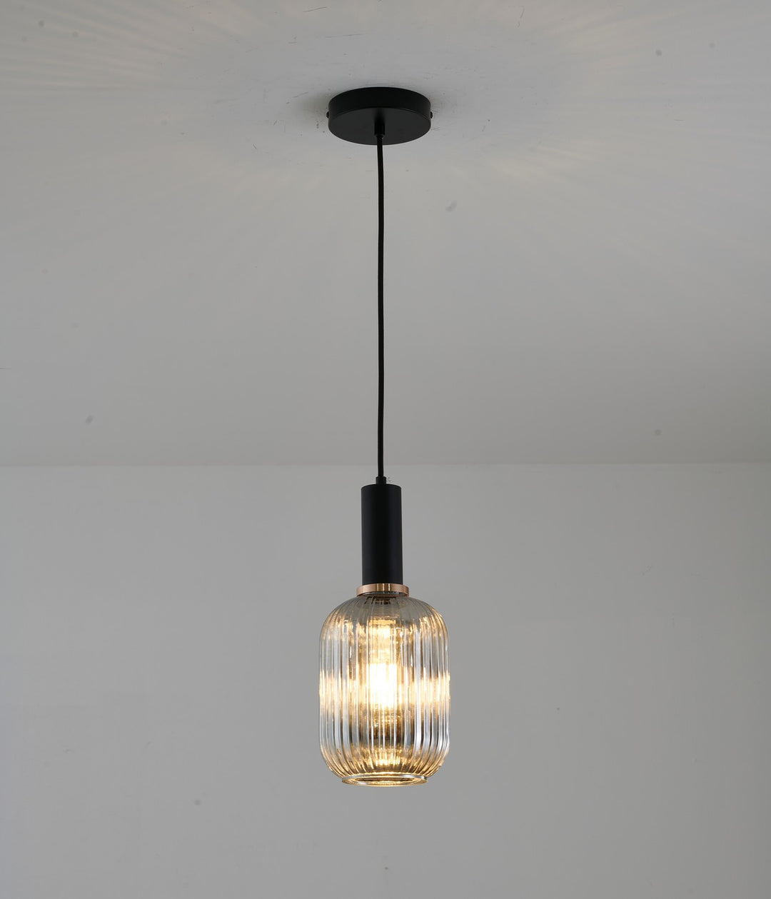 Bethel International GL323P5B Pendant Light - Black & Antique Gold