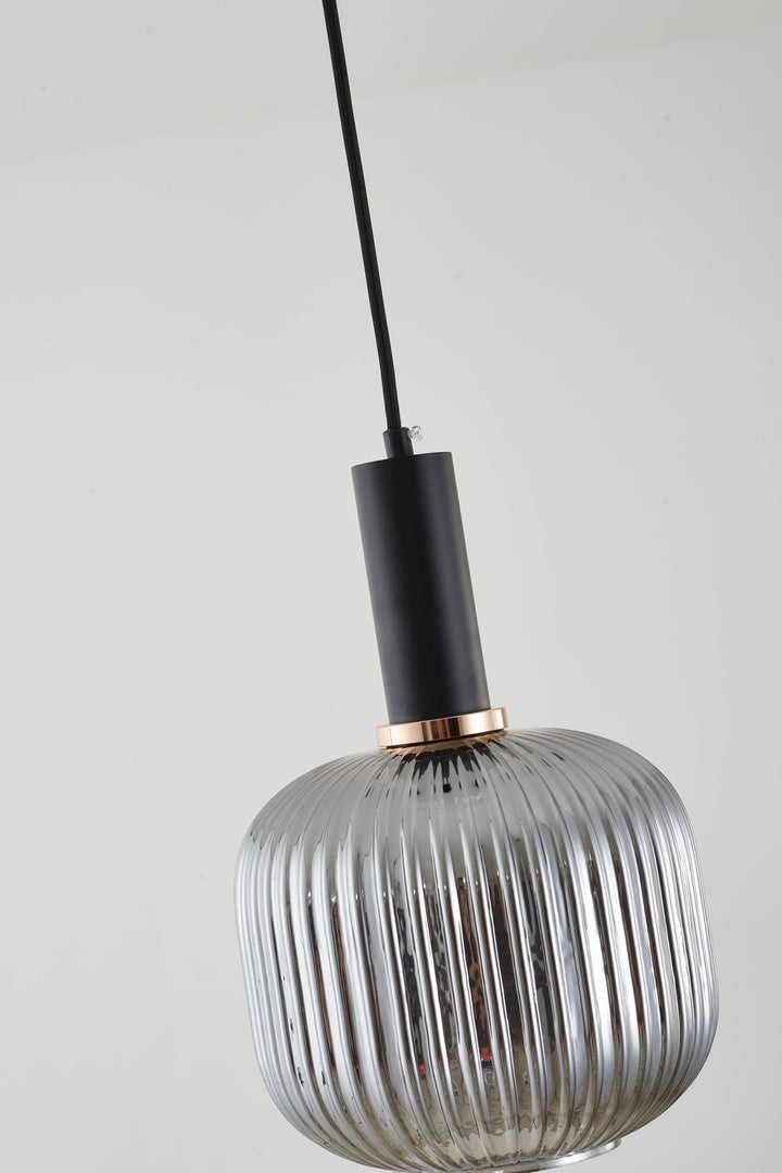 Bethel International GL324P7B Pendant Light - Black & Antique Gold