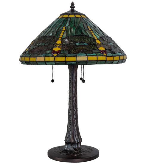 Meyda Tiffany Lighting 241975 Tiffany Dragonfly Three Light Table Lamp Lamp Bronze / Dark