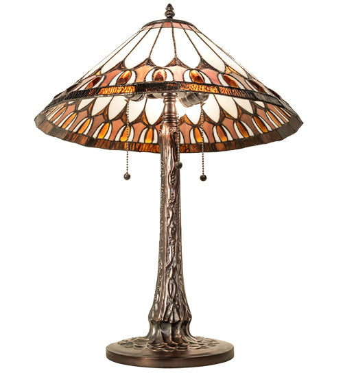 Meyda Tiffany Lighting 242005 Tuscaloosa Six Light Table Lamp Lamp Bronze / Dark