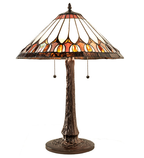 Meyda Tiffany Lighting 242005 Tuscaloosa Six Light Table Lamp Lamp Bronze / Dark