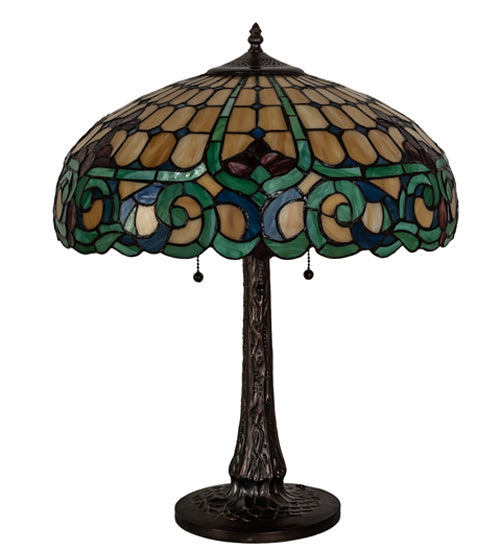 Meyda Tiffany Lighting 242088 Duffner & Kimberly Colonial Three Light Table Lamp Lamp Bronze / Dark