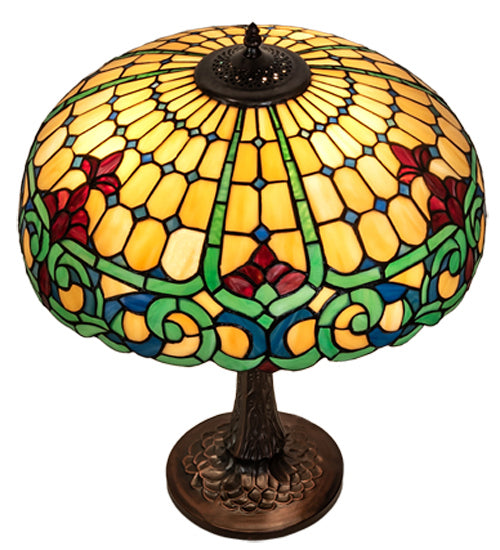 Meyda Tiffany Lighting 242088 Duffner & Kimberly Colonial Three Light Table Lamp Lamp Bronze / Dark