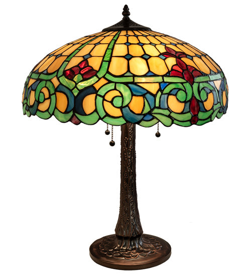 Meyda Tiffany Lighting 242088 Duffner & Kimberly Colonial Three Light Table Lamp Lamp Bronze / Dark