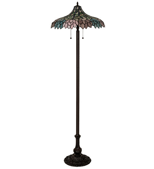 Meyda Tiffany Lighting 242789 Wisteria Three Light Floor Lamp Lamp Bronze / Dark