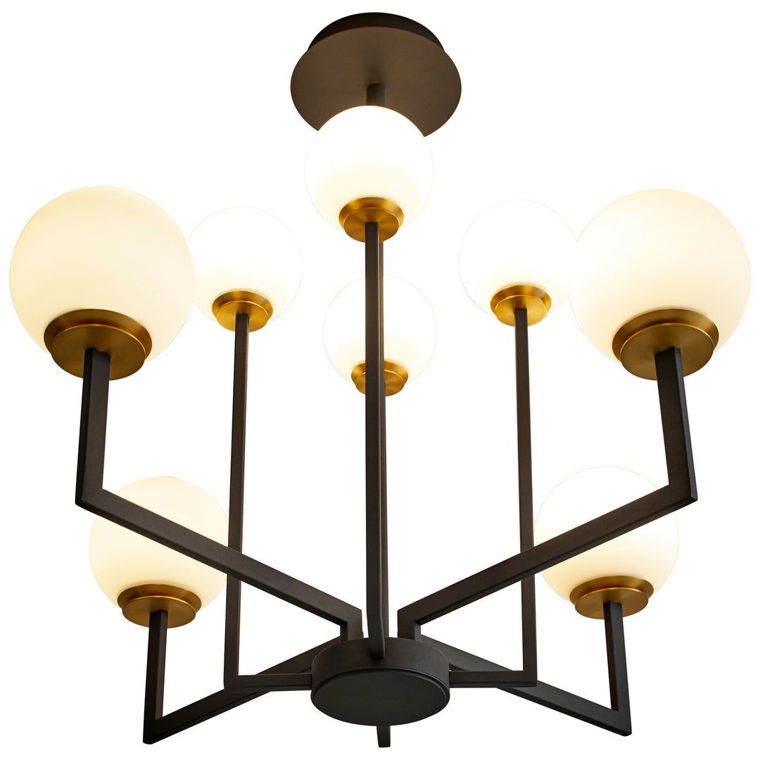 Oxygen Bonzo 3-28-1540 Chandelier Light - Black W/ Aged Brass